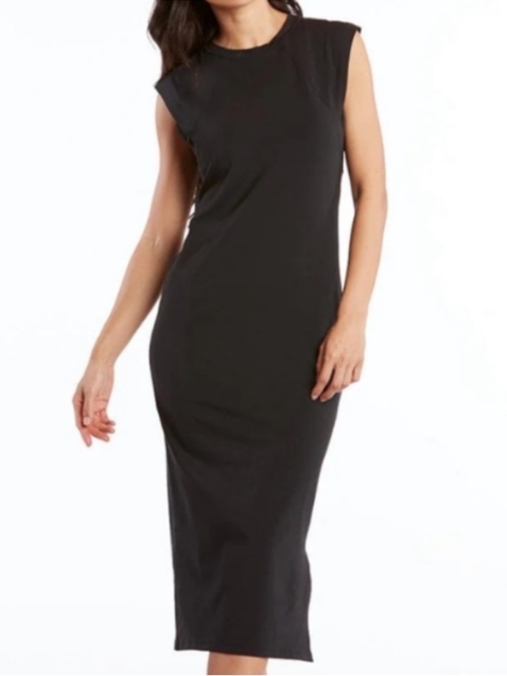 Like New Public Rec Go To Pima Cotton Midi Dress Black Size Large
